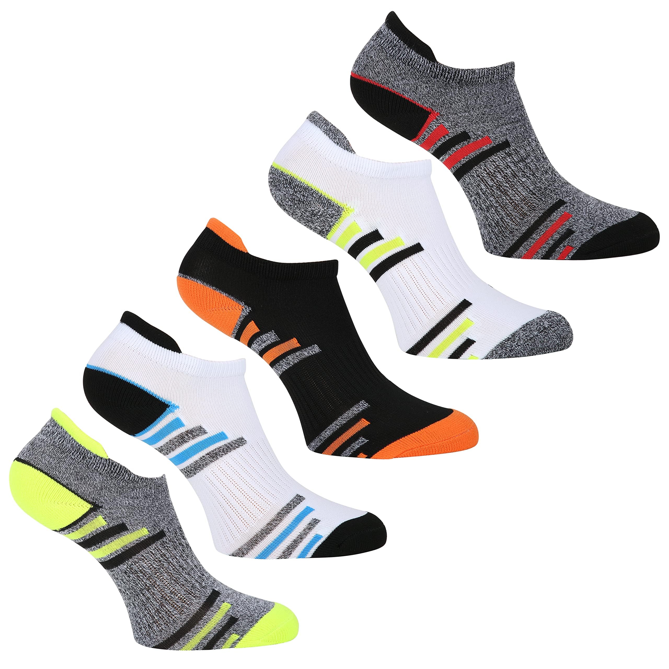 The Essentials Wardrobe Boys Multi Stripes Tew 5 Pack Active Trainer Liner Socks - Uk 9-12/Eu 27-31