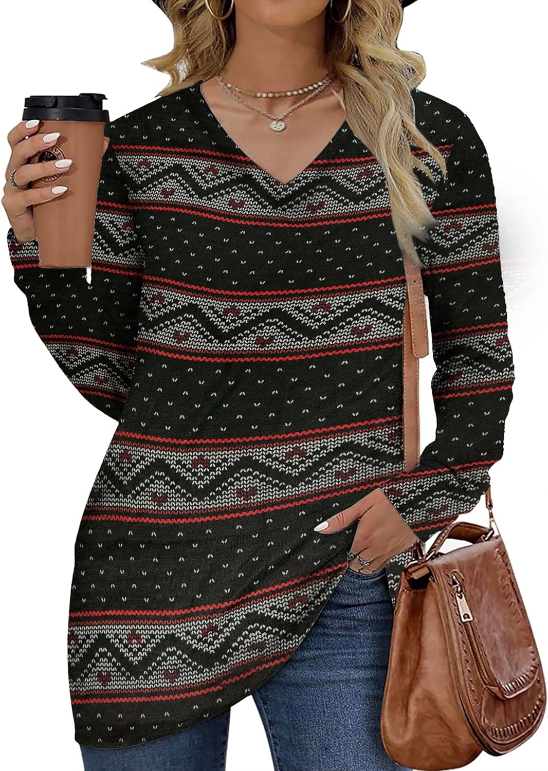 Womens Solid Casual Knit Pullover Long Sleeve Sweatshirts Tunics and Crewneck Sweaters for Women