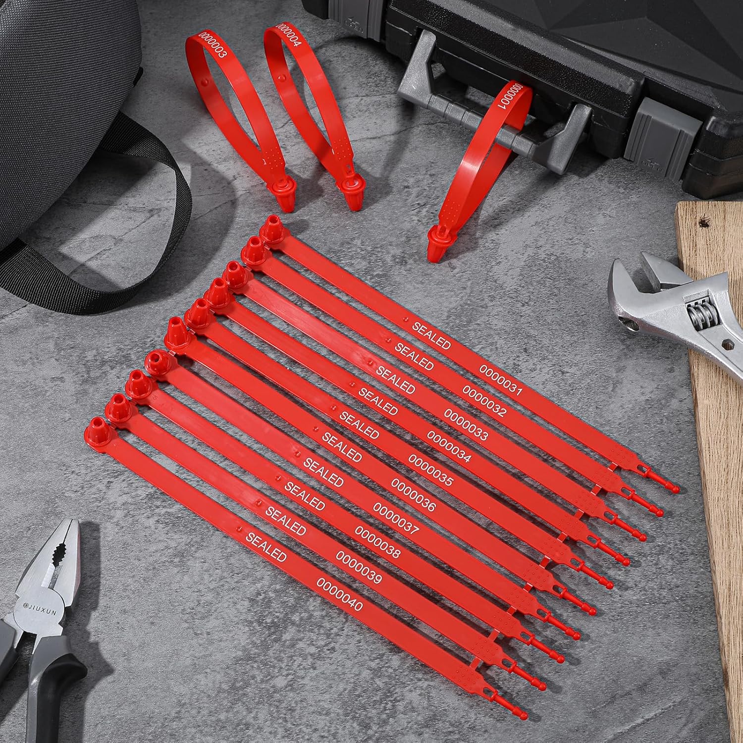 200 Pack Red Plastic Seals Bulk Truck Trailer Seals Numbered Security Tags Tamper Evident Tags Safety Ties Plastic Locks for Cargo Container Shipping Transport, Tamper Resistant - Image 6