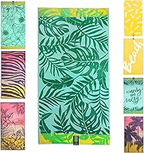 jilda-tex Strandtuch 90x180 cm Badetuch Strandlaken Handtuch 100% Baumwolle Velours Frottier Pflegeleicht (Monstera Jungle)