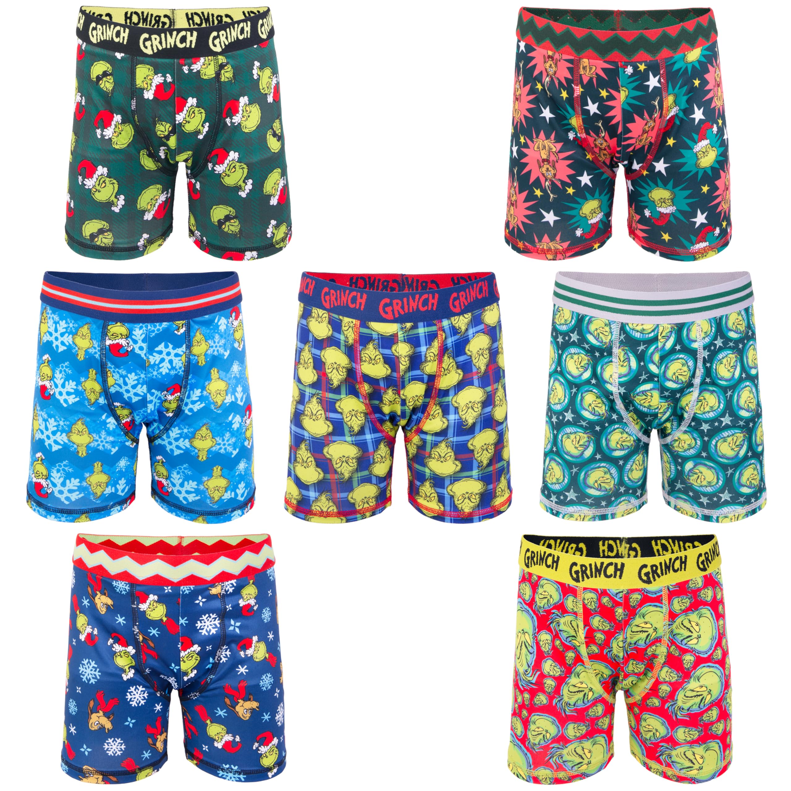 Dr Seuss Boys The Grinch Who Stole Christmas Amazon Exclusive Athletic Boxer Briefs Sizes 2 3t-10