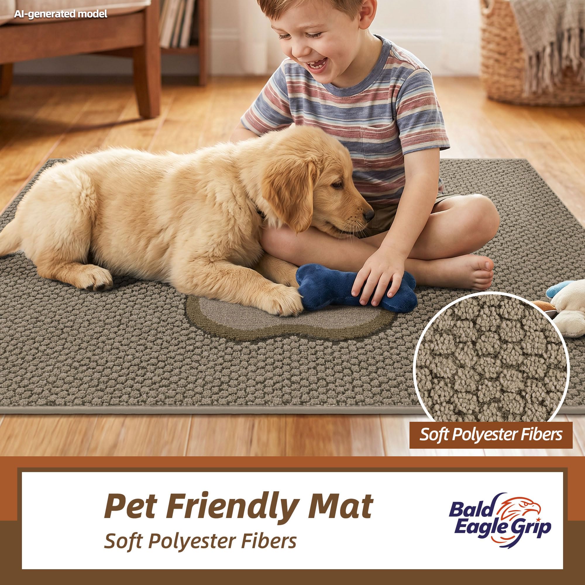 Dog Door Mat - Paw Print Entry Rug -5