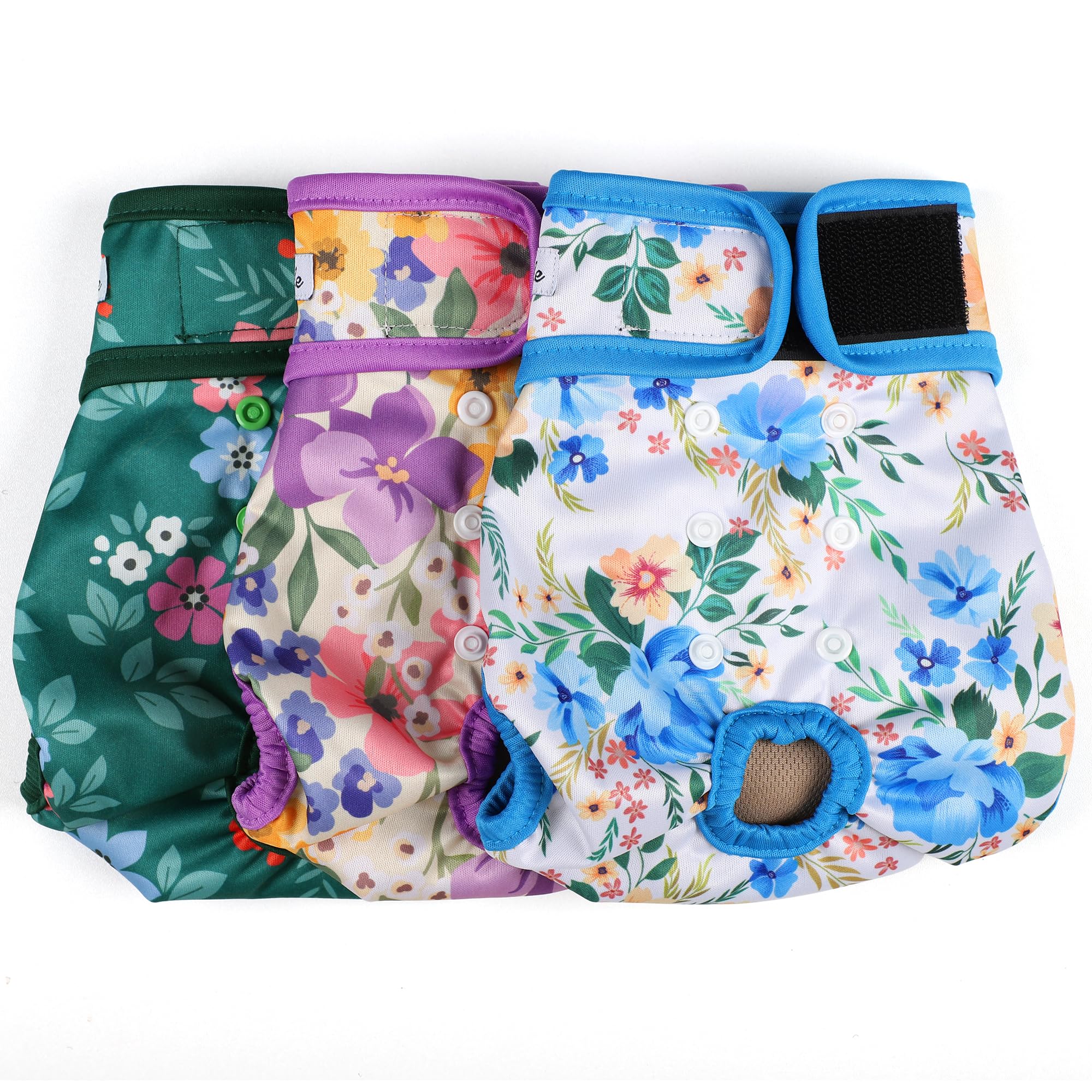 Dog Diapers Female- Reusable Diapers for Doggie in Heat - Highly Absorbent for Pet Incontinence with Adjustable Snaps Green, XL