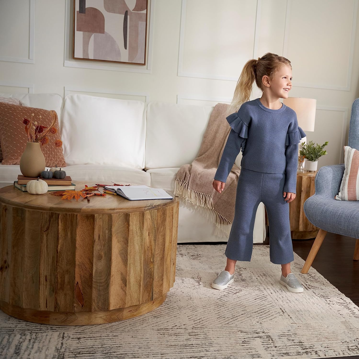 Gerber Baby Girls Toddler Sweater Knit Top and Cropped Pant Set - Image 4