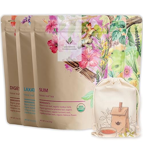 Miniatura 9 de Gardenika Muestra de té orgánico de hojas sueltas  Variedad con cafeína  Surtido de hojas negras y verdes  Mezcla natural  Azúcar, gluten, sabores