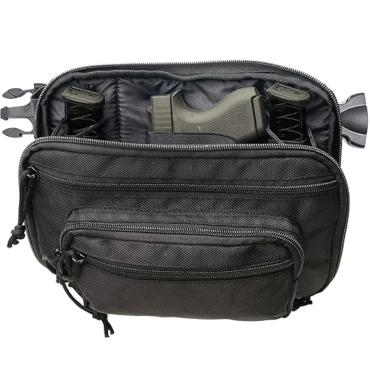 ComfortTac Ultimate Fanny Pack Holster Compatible with Glock 42, 43, 26, 27, S&W Bodyguard, Shield, Springfield XDs, Taurus, Sig, and Most Subcompact and Compact Pistols - Black