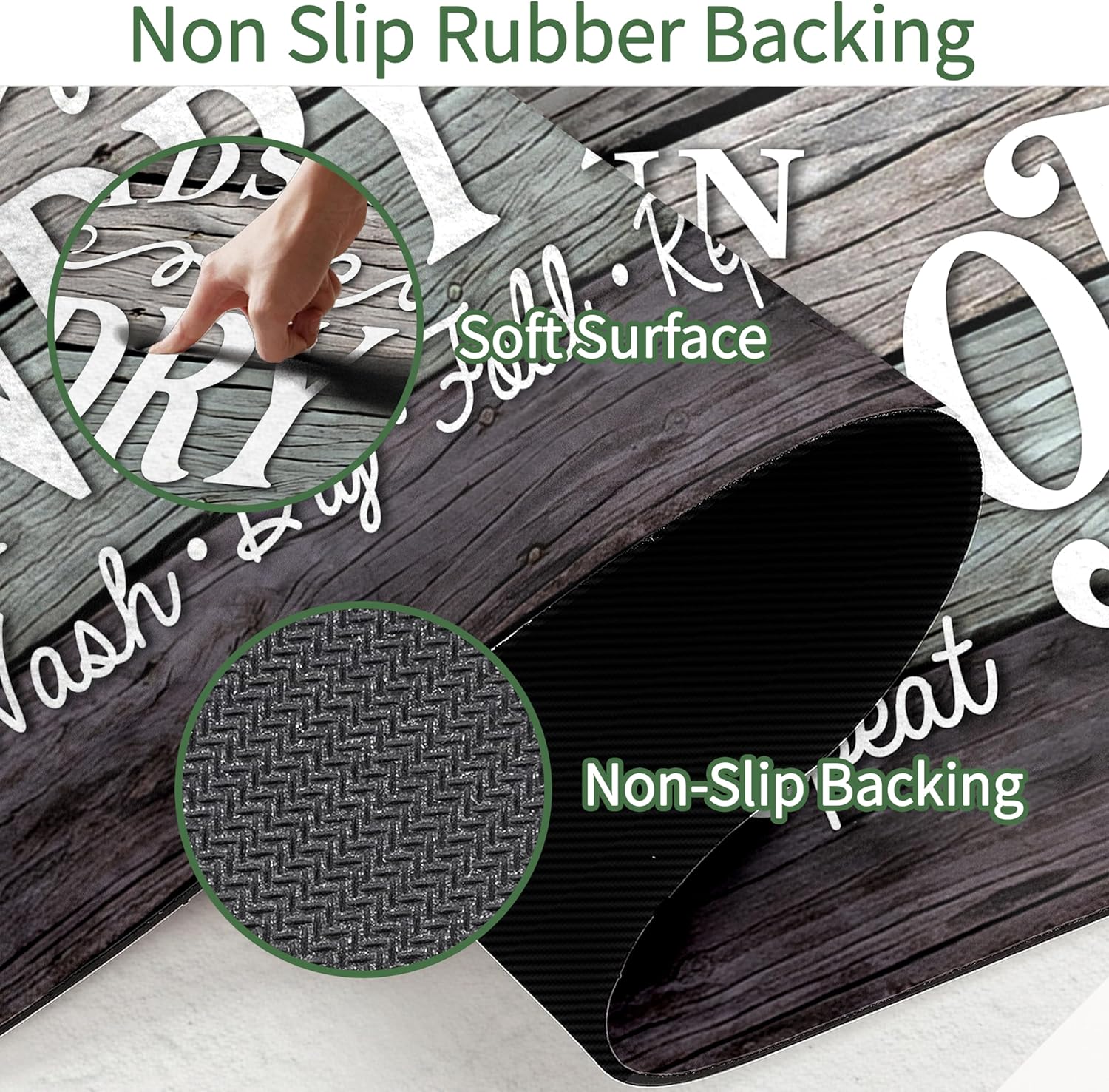 Laundry Room Rug,Stylish Non-Slip Runner Mat with,Floor Mats Washing Machine Room Carpet, Kitchen,Bathroom,Hallway,20inx48in