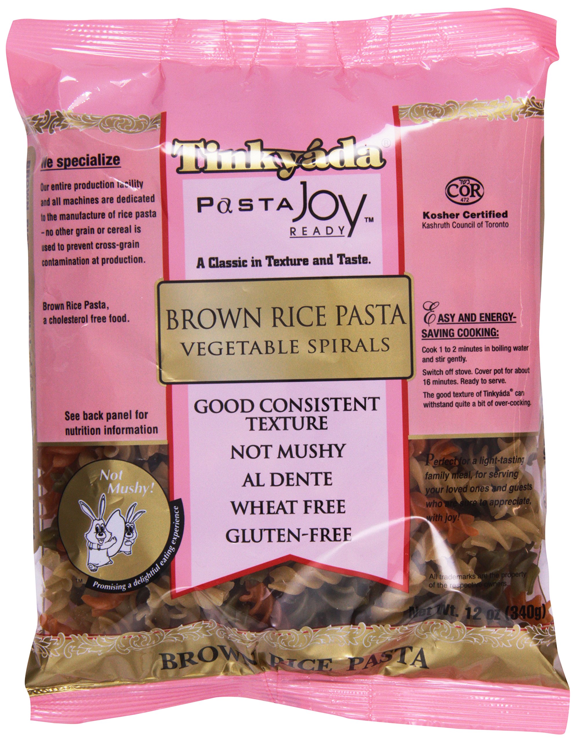 TinkyadaBrown Rice Pasta, Vegetable Spirals, 12 oz (340 g)