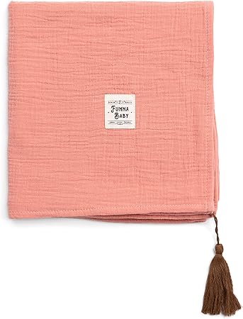 funnabasweet little things Nursery,Bedding,Blankets & Swaddlers,Swaddles funnababy sweet little things Bamboo Muslin Cotton Pink Baby Blanket , 31'' × 31'' inches ( 80×80 cm ), Baby Car Seat Blanket, Baby Swaddle, Newborn Essentials, New Mom Gift Ideas, Certified Oeko-TEX