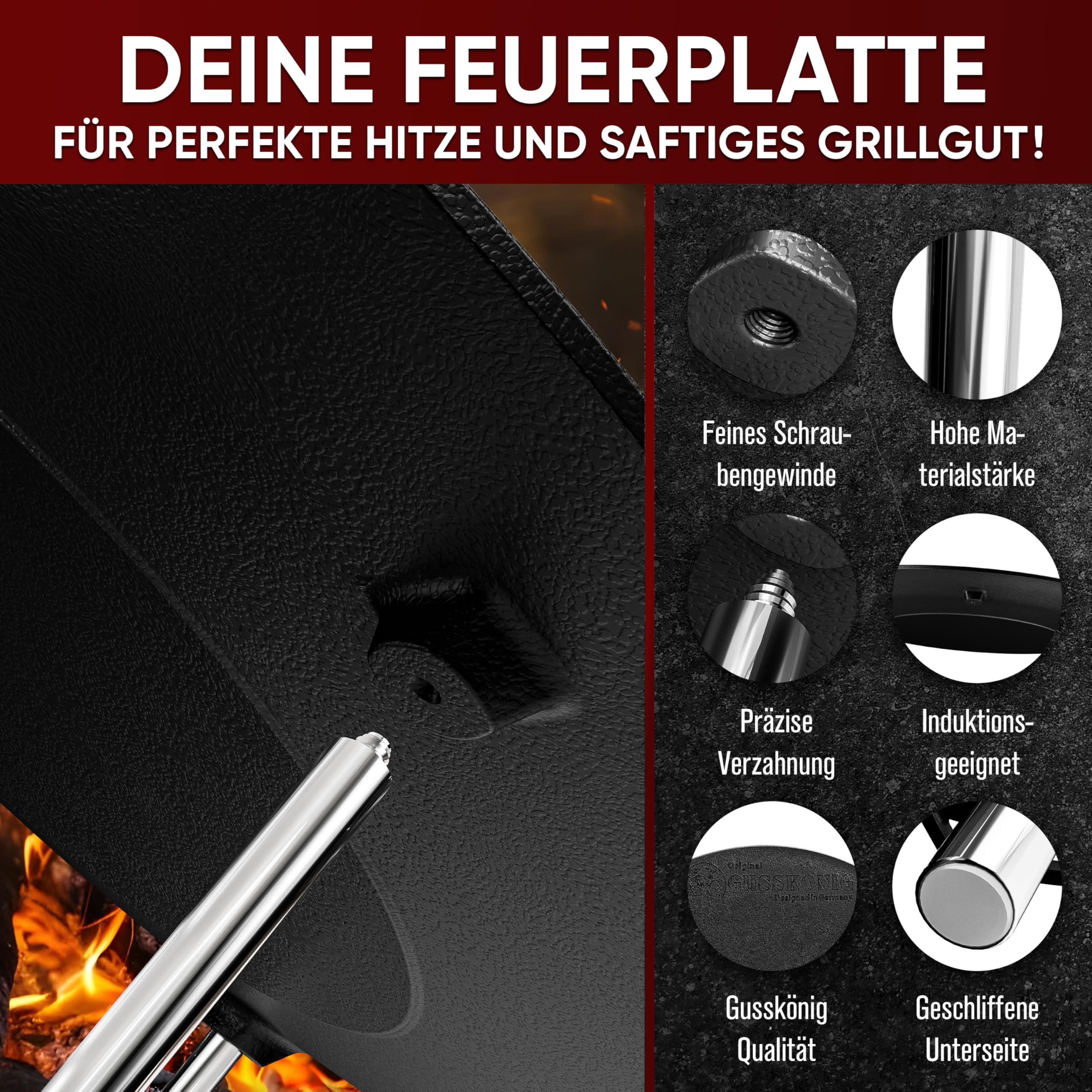 30 cm Gietijzeren Grillplaat Multigrill of Universeel Toepasbaar