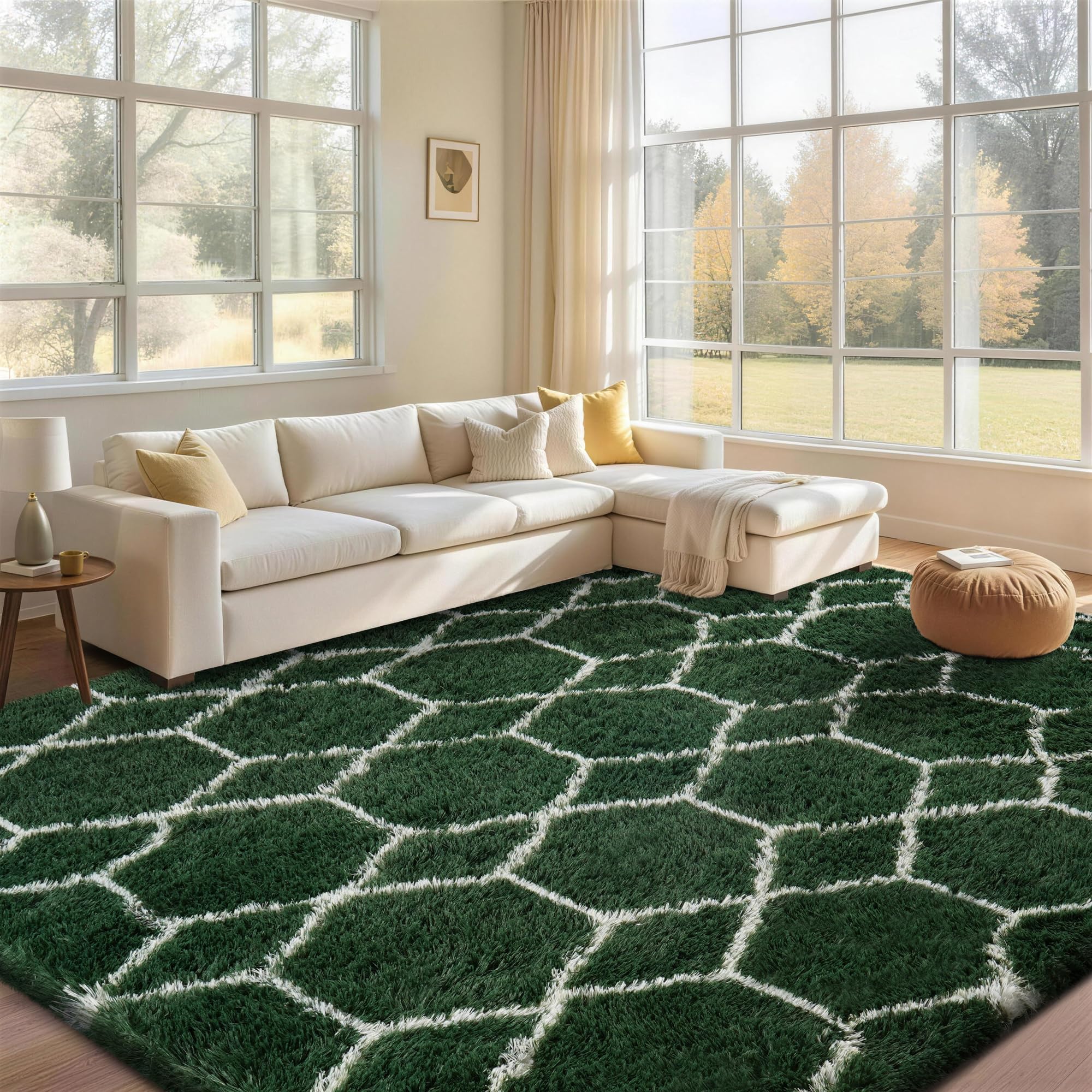 FVVRAX Large Rugs Living Room, Non-Slip Washable Geometric Rugs for Bedroom — image 1