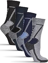 Frostfighter Men's Thermal Socks (6 x Pairs) Thick Warm Lined Winter Socks Ski Socks Full Terry Lining, Black Blue Grey