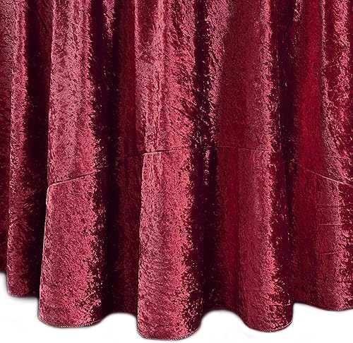 Miniatura 4 de YOUR CHAIR COVERS - Mantel redondo de terciopelo triturado de 120 pulgadas para mesas redondas de 5 pies - Borgoña