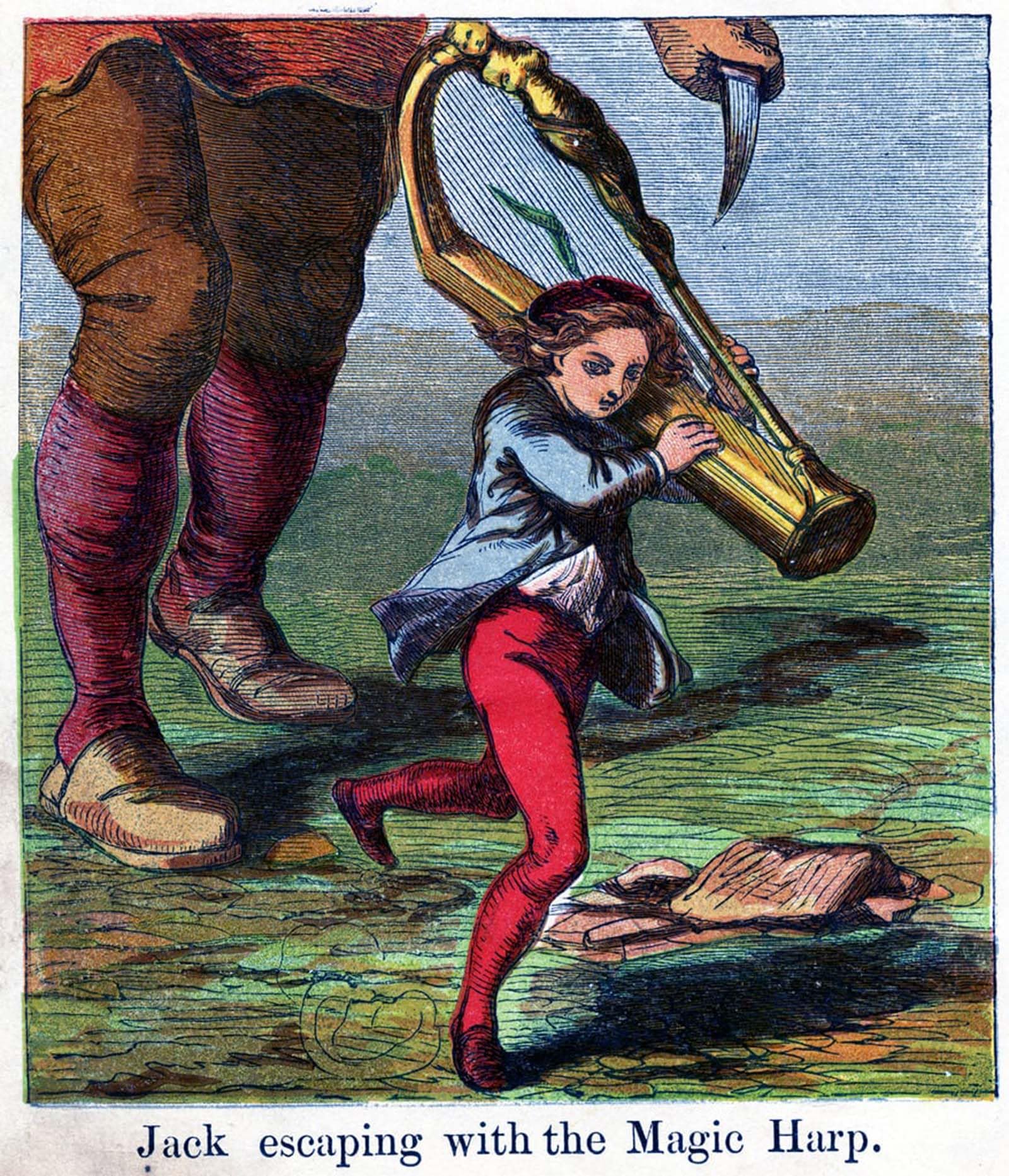 Tableau Jack s'échappant avec la harpe Harrison William Weir - Impression affiche murale 60x90