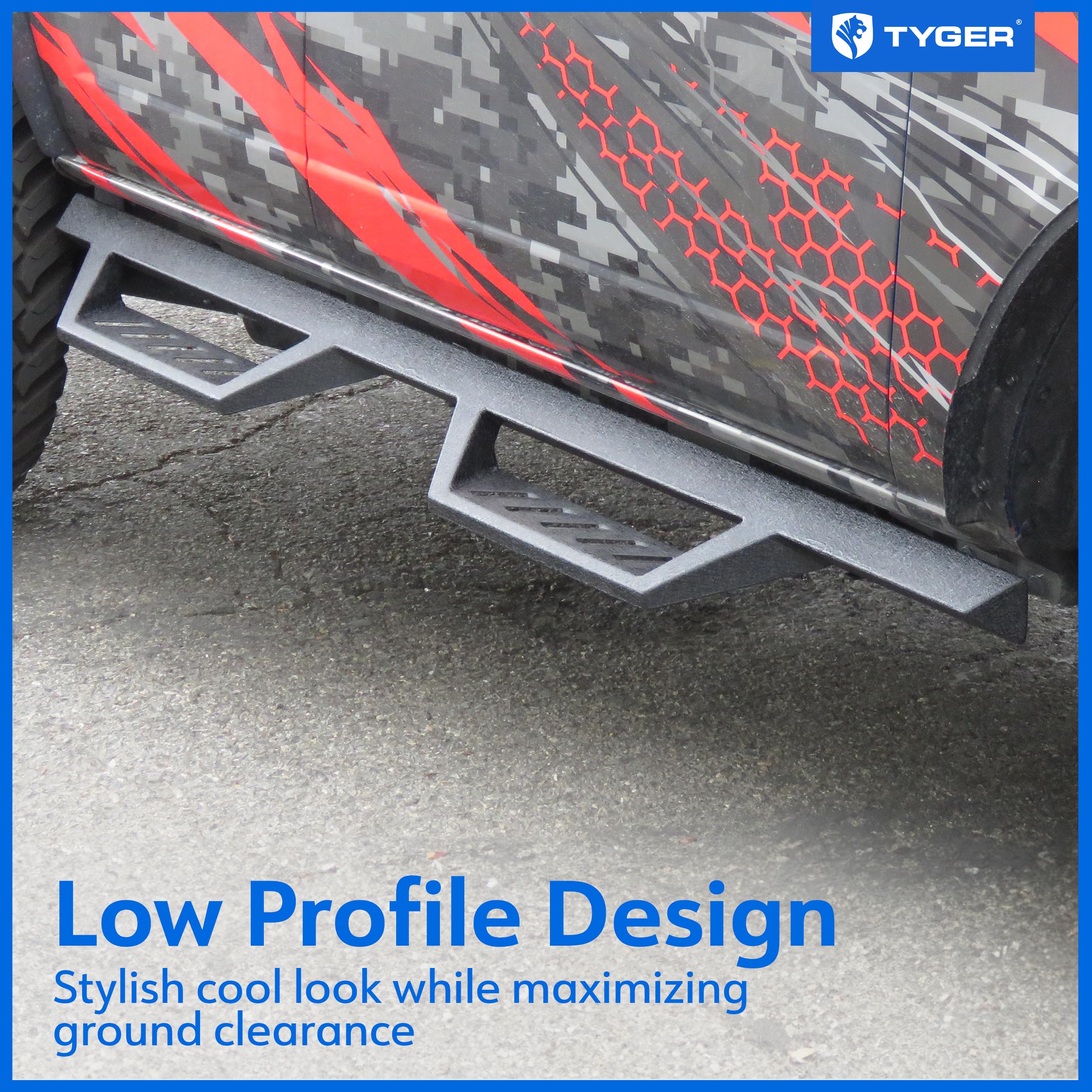 Tyger Auto LanderX Running Board Compatible with 2021-2024 Ford Bronco 4-Door (NOT FIT Bronco Sport) | TG-LX3F82418 | Drop Step Side Step Rail Nerf Bars