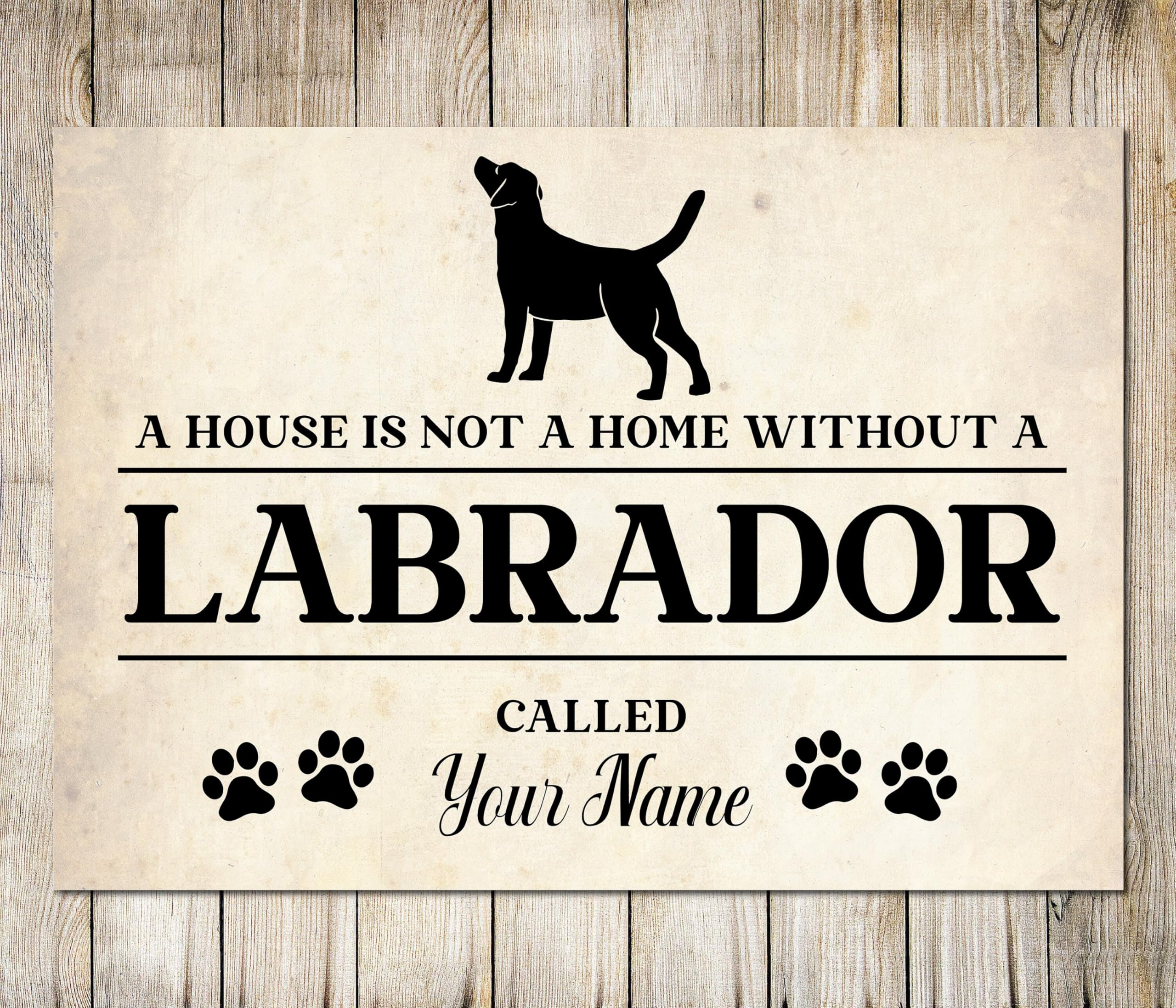 PERSONALISED LABRADOR Sign Pet Name Dog Homemade Decor Metal Plaque
