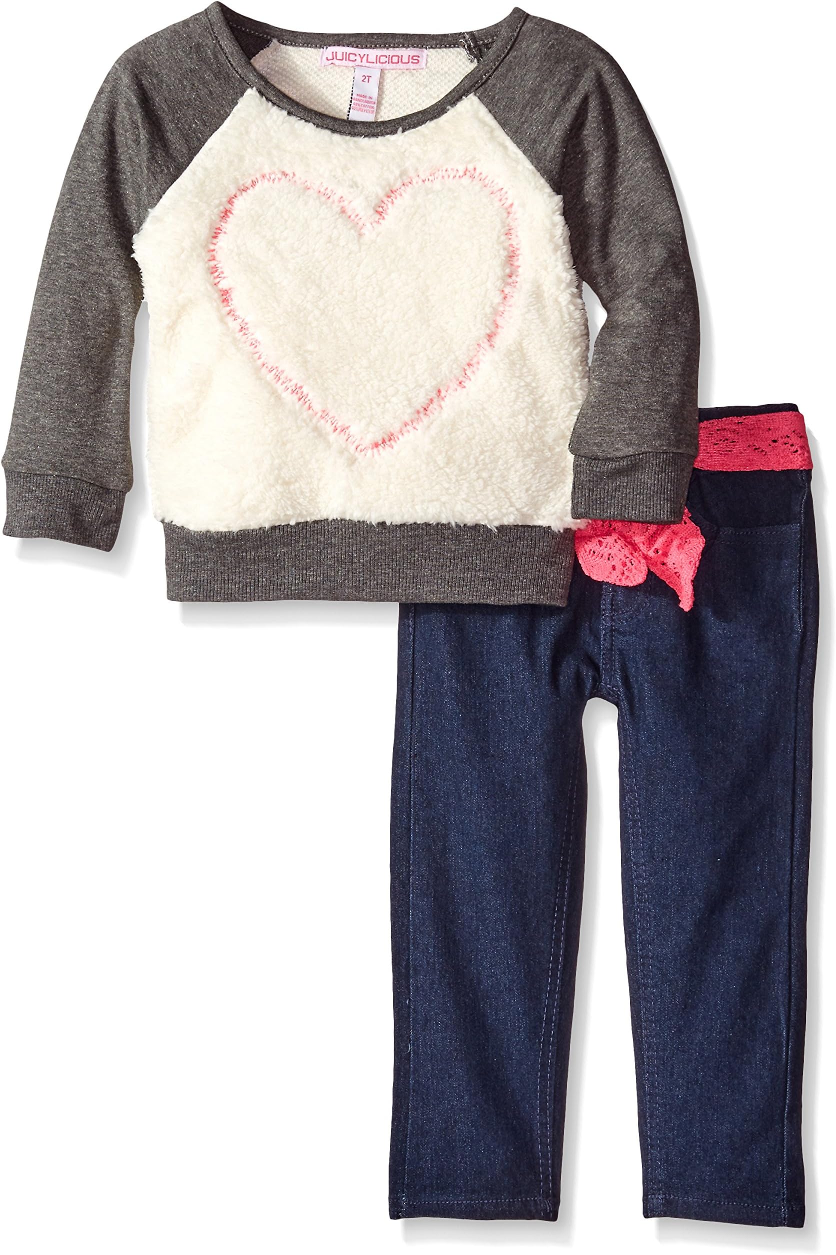 JuicyliciousJuicy Licious Little Girls' Novelty Sweatshirt and Denim Jeans Set