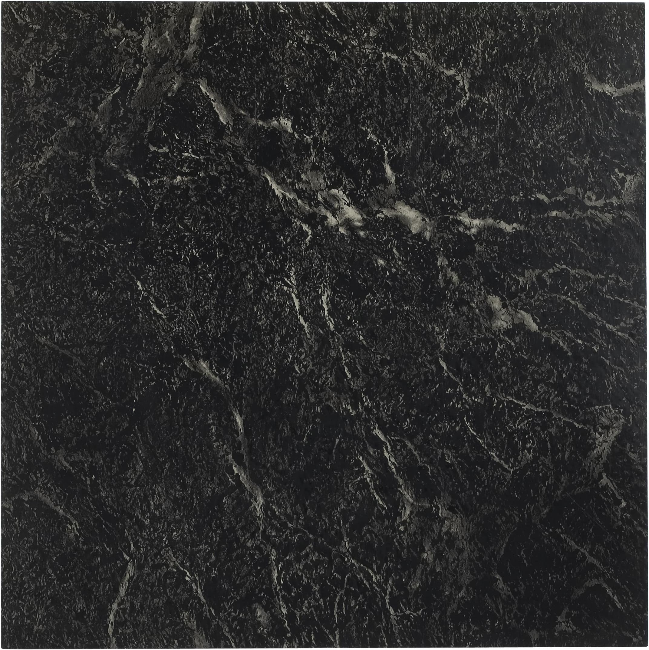 Nexus Self Adhesive 12-Inch Vinyl Floor Tiles, 20 Tiles - 12" x 12", Black w/White Vein Marble Pattern - Peel & Stick, DIY Flooring for Kitchen, Dining Room, Bedrooms & Bathrooms by Achim Home Decor