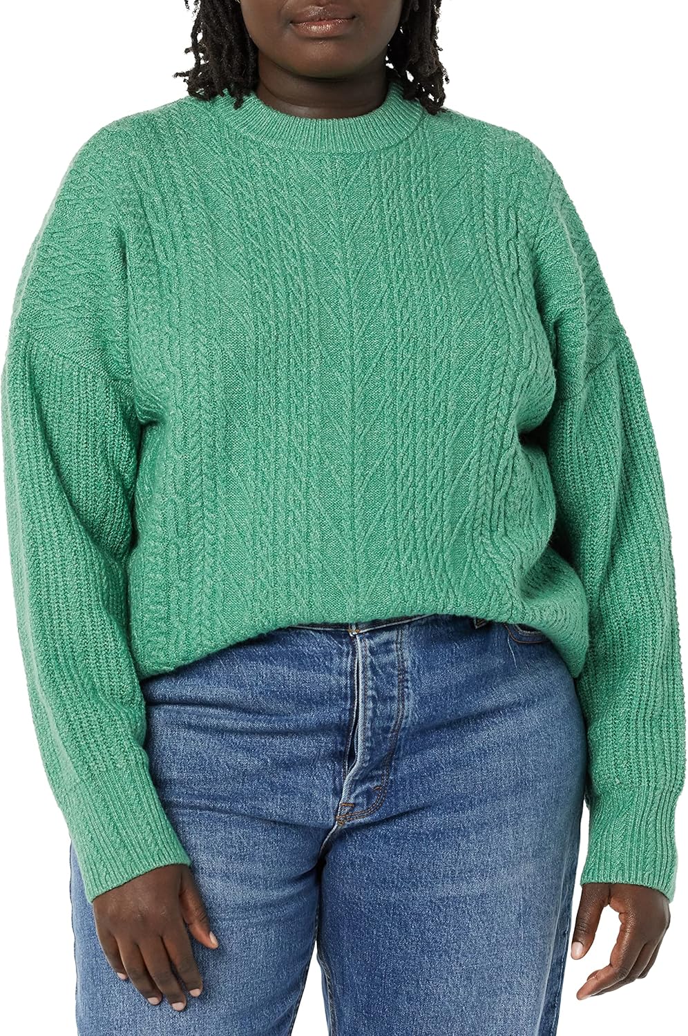 Amazon Essentials Women's Cable Knit Sweater, Soft-Touch Modern Crewneck - Image 4