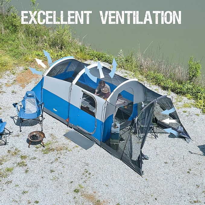 Carpa Familiar para 8 Personas con Vestíbulo, Impermeable, Túnel miniatura 5