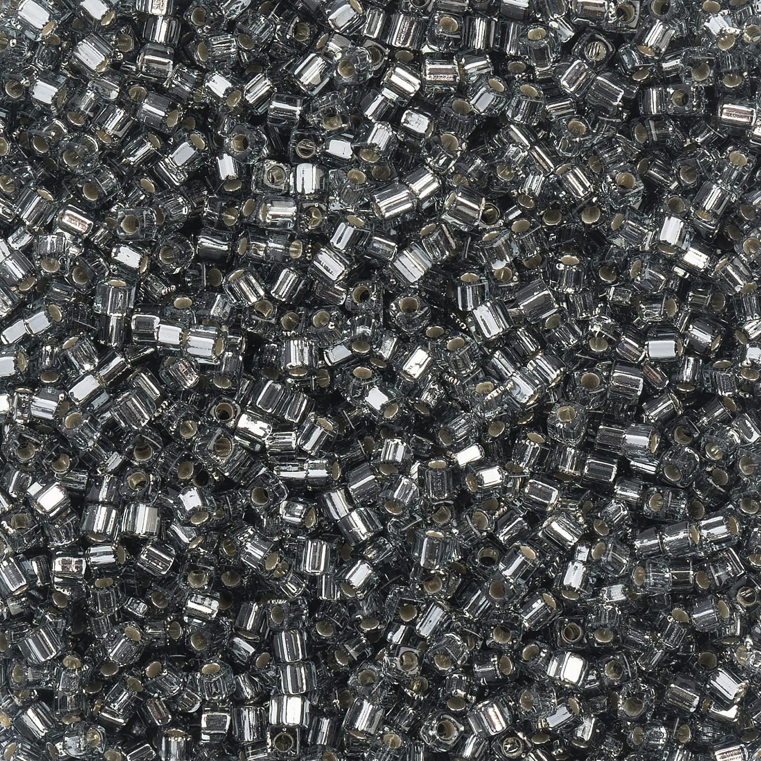 Miyuki Square/Cube Beads 1.8mm Grey Silverlined APX 20 Gram Vial Japanese Glass Beads
