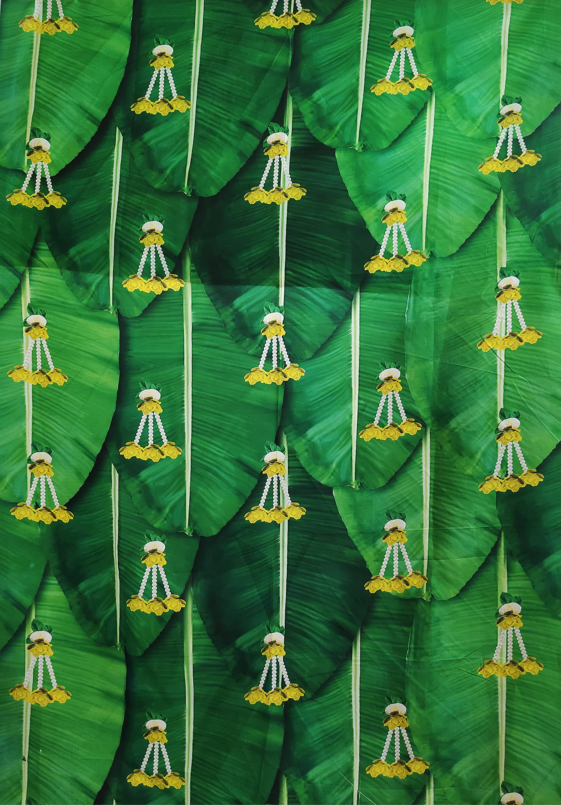 Talambralu Wedding Backdrop Cloth for All Festivals/House Hold Functions/Haldi Function/Ceremonies Banana Leaf Yellow Flower Design(Aaritaku_Flower) 5 Feet Width * 8 Feet Length/Height (Multicolour) (B0BH2L8PCY) Amazon Price History, Amazon Price Tracker