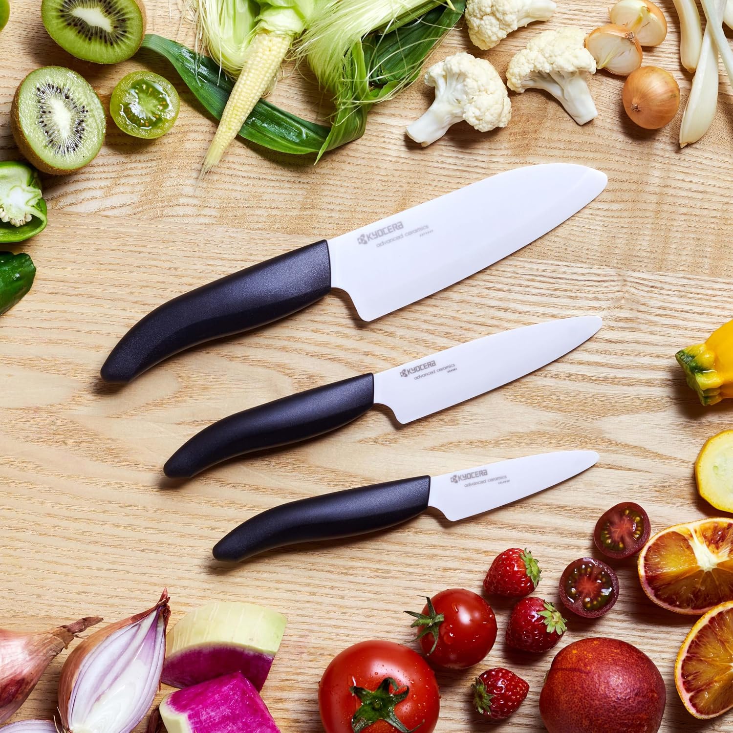 KYOCERA Revolution 3-Piece Ceramic Knife Set – Ultra-Sharp Japanese Cutlery image 4
