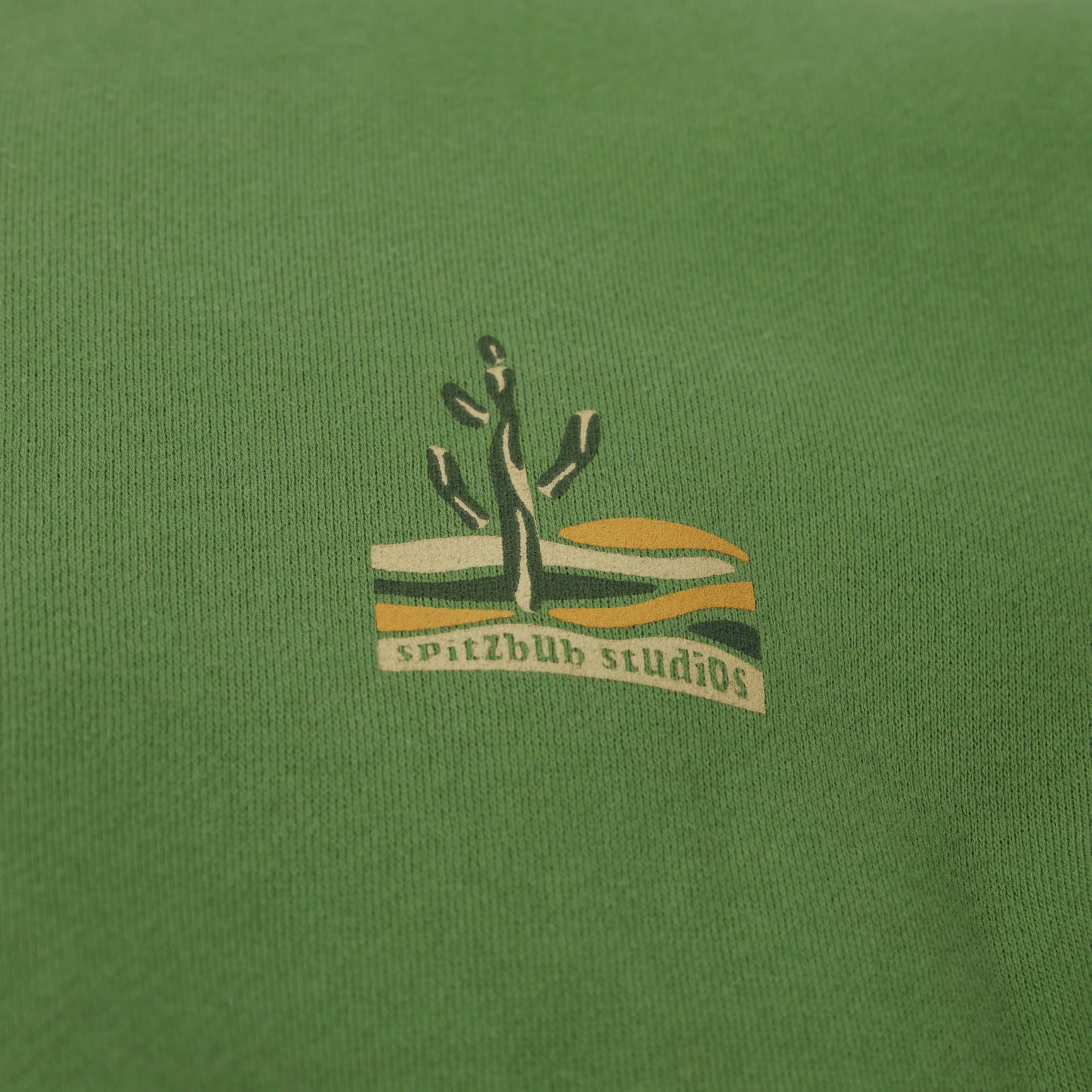 Spitzbub Oversized Hoodie Green Glow – Kapuzenpullover, Grün mit Kaktusprint auf der Brust & großem Rückenprint