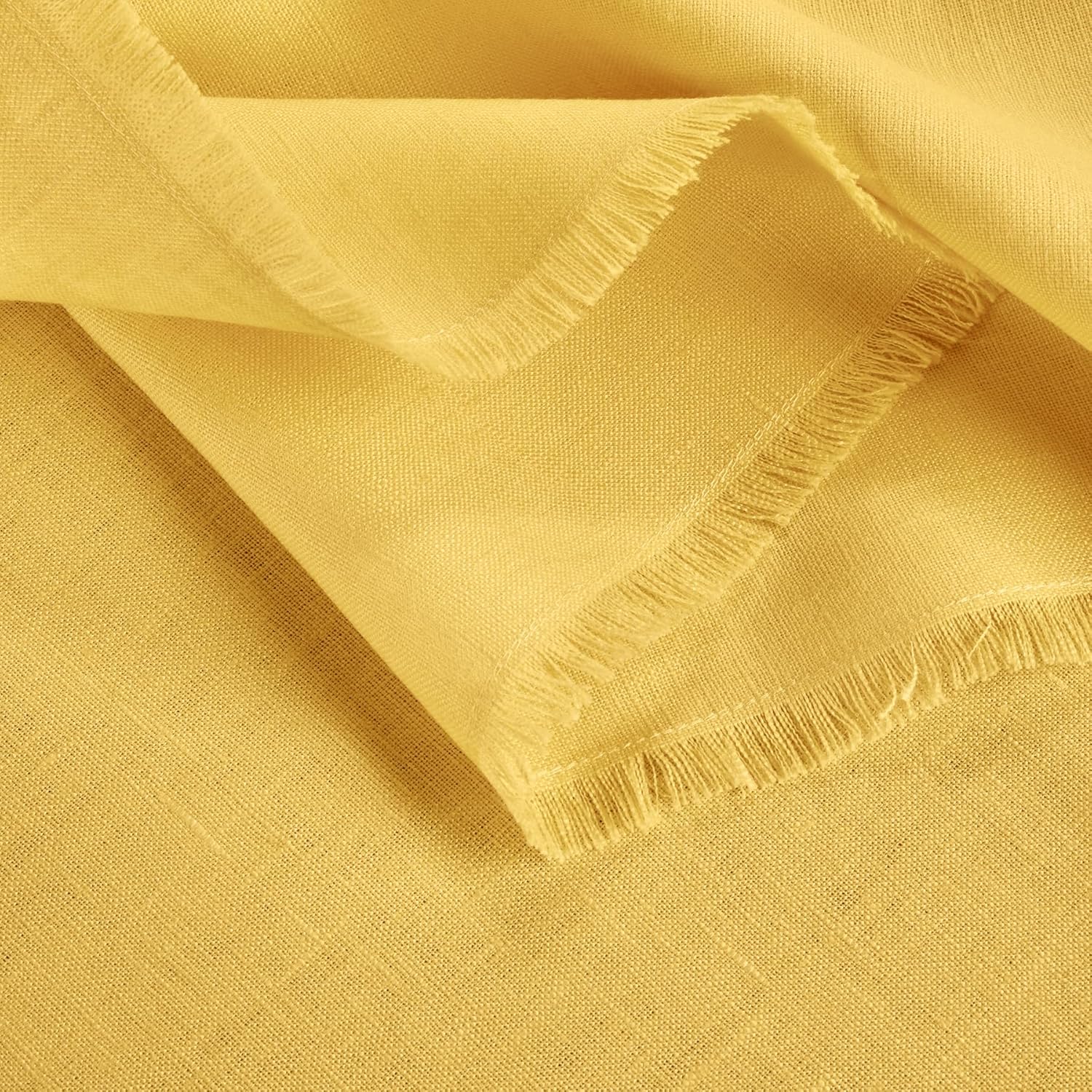 Solino Home Linen Fringe Table Runner 72 Inches Long - 100% Pure Linen Marigold Yellow Table Runner 14 x 72 Inch for Spring, Easter, Mothers Day - Image 9