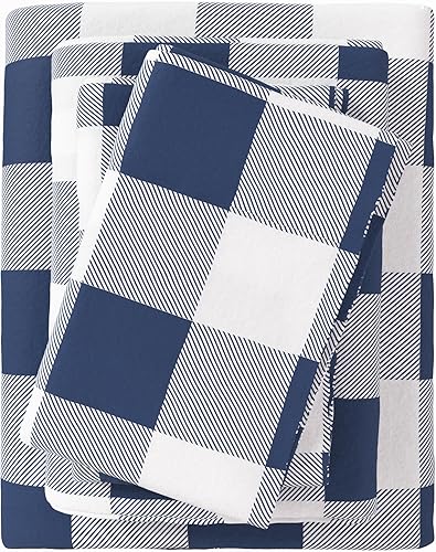 Great Bay Home Juego de sábanas, 4piezas, franela de algodón turco 100%, con bolsillo profundo, suaves, cálidas, de doble cepillado, preencogidas y disponible en Yaxa Guatemala