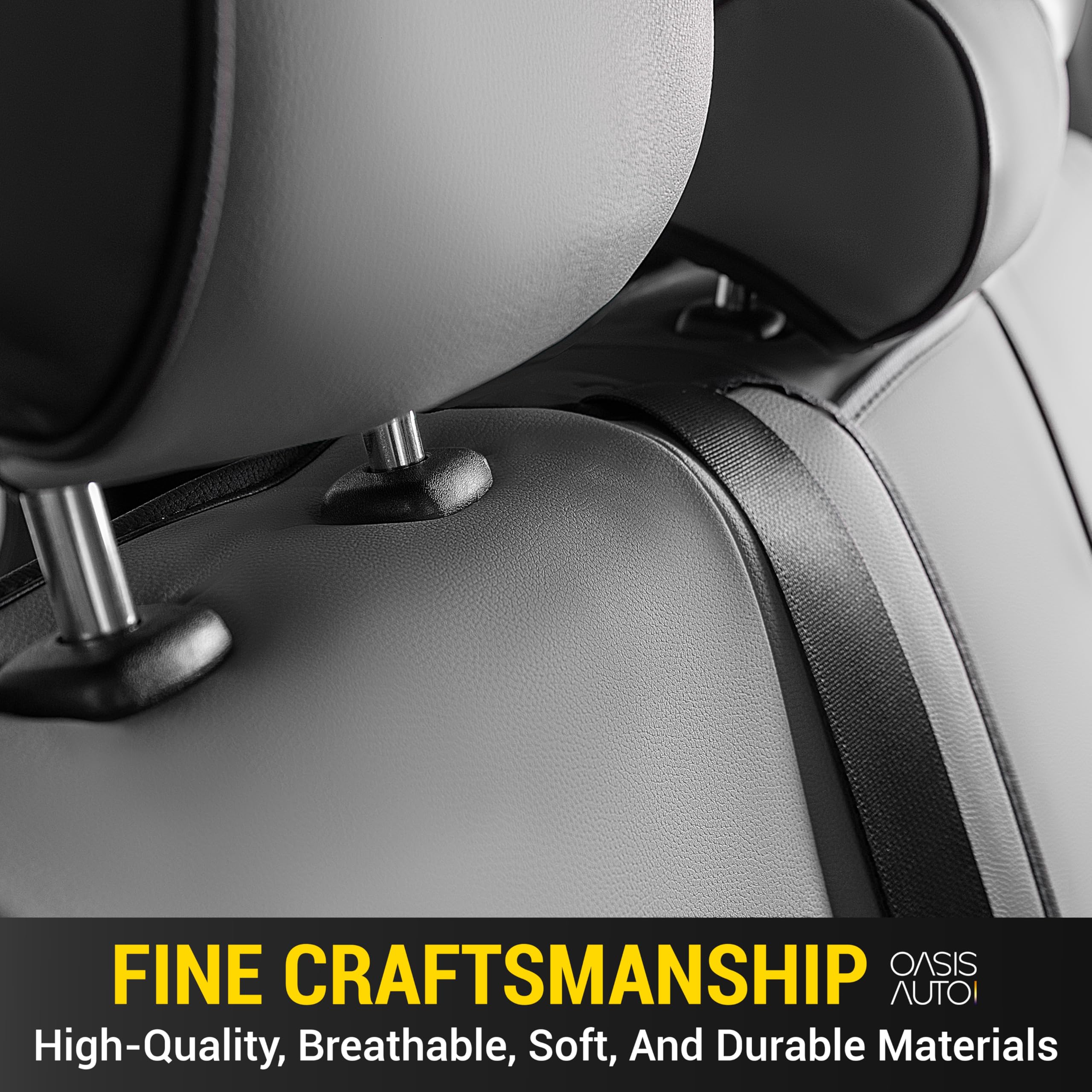 OASIS AUTO Custom Fit Seat Covers for 2019-2025 Toyota RAV4 Waterproof Faux Leather Seat Protector Cushion Rav4 Car — view 7