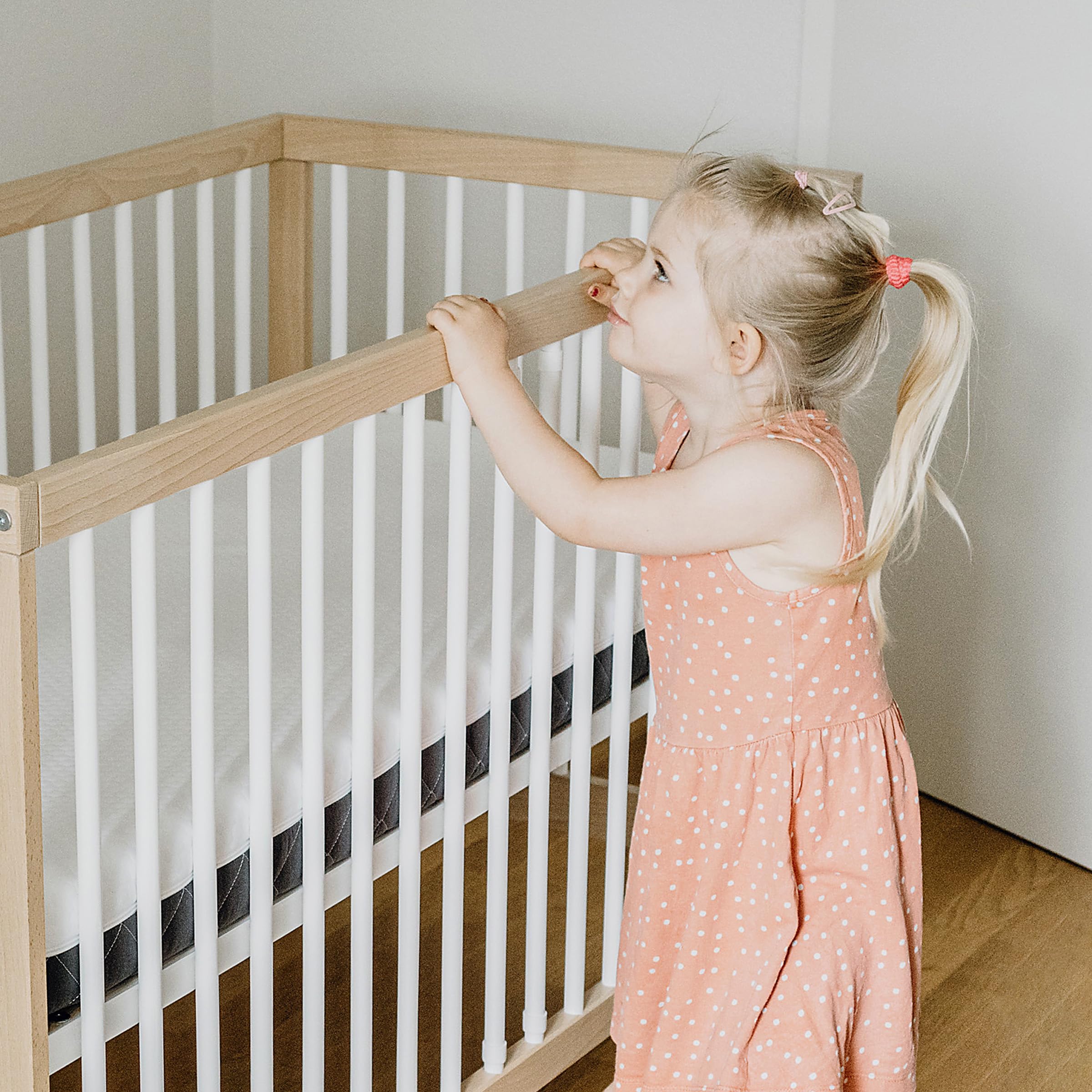 Ehrenkind® Babybett PUR 140x70 aus Buchenholz | Natur | Kinderbett 9-Fach höhenverstellbar mit entnehmbaren Stangen | Baby Bett