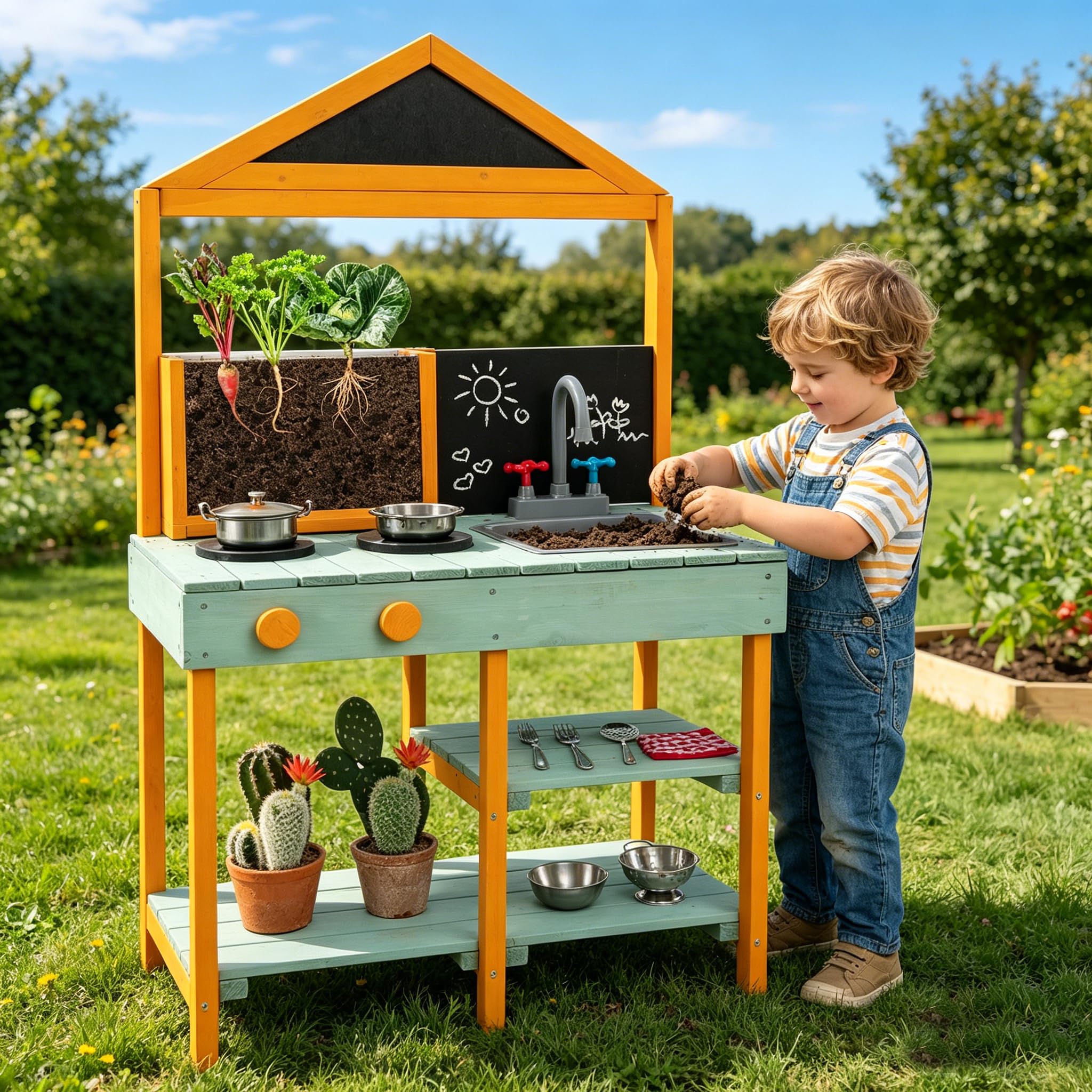 Amazon.com: HONEY JOY Mud Kitchen, Fir Wood Outdoor Play Kitchen Amazon.com: HONEY JOY Mud Kitchen, Fir Wood Outdoor Play Kitchen