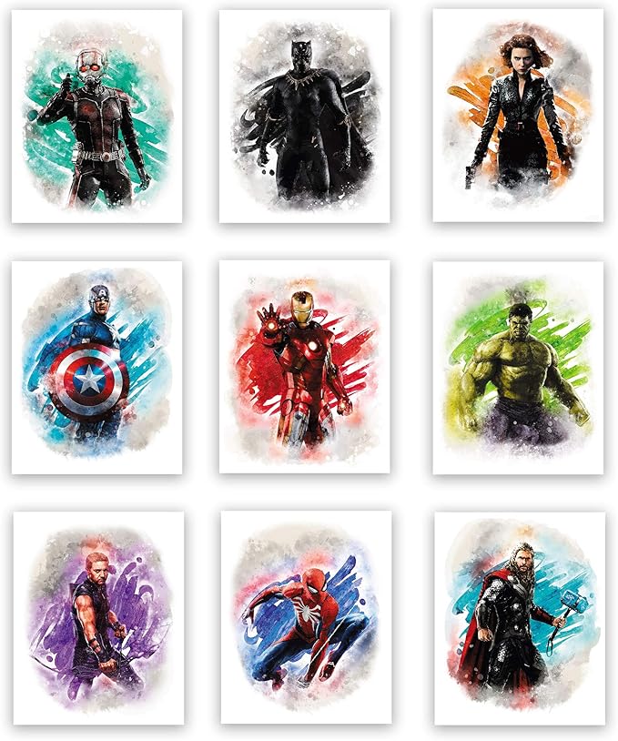 Marvel Cosmic Invasion: A Review by Pedro Zambarda 11 91r55jNlcuL. AC SX679 Marvel Avengers Superhero Watercolor Art Prints (Unframed) | Great Gift Set of 10 (8”x10”) | Decor for Boys Room