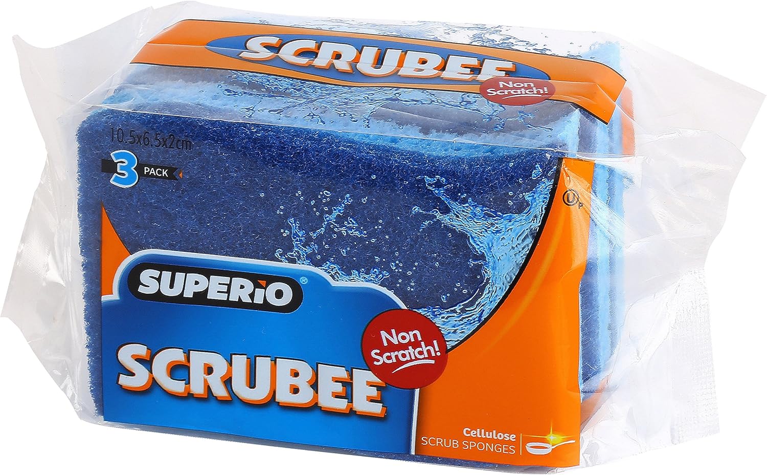 Kitchen Sponges for Washing Dishes, Non-Scratch Cellulose Dish Scrub Sponges, Cleaning Sponges for Household Use, Safe Cleaning Products, Kitchen Sponges Pack of 24, by Superio