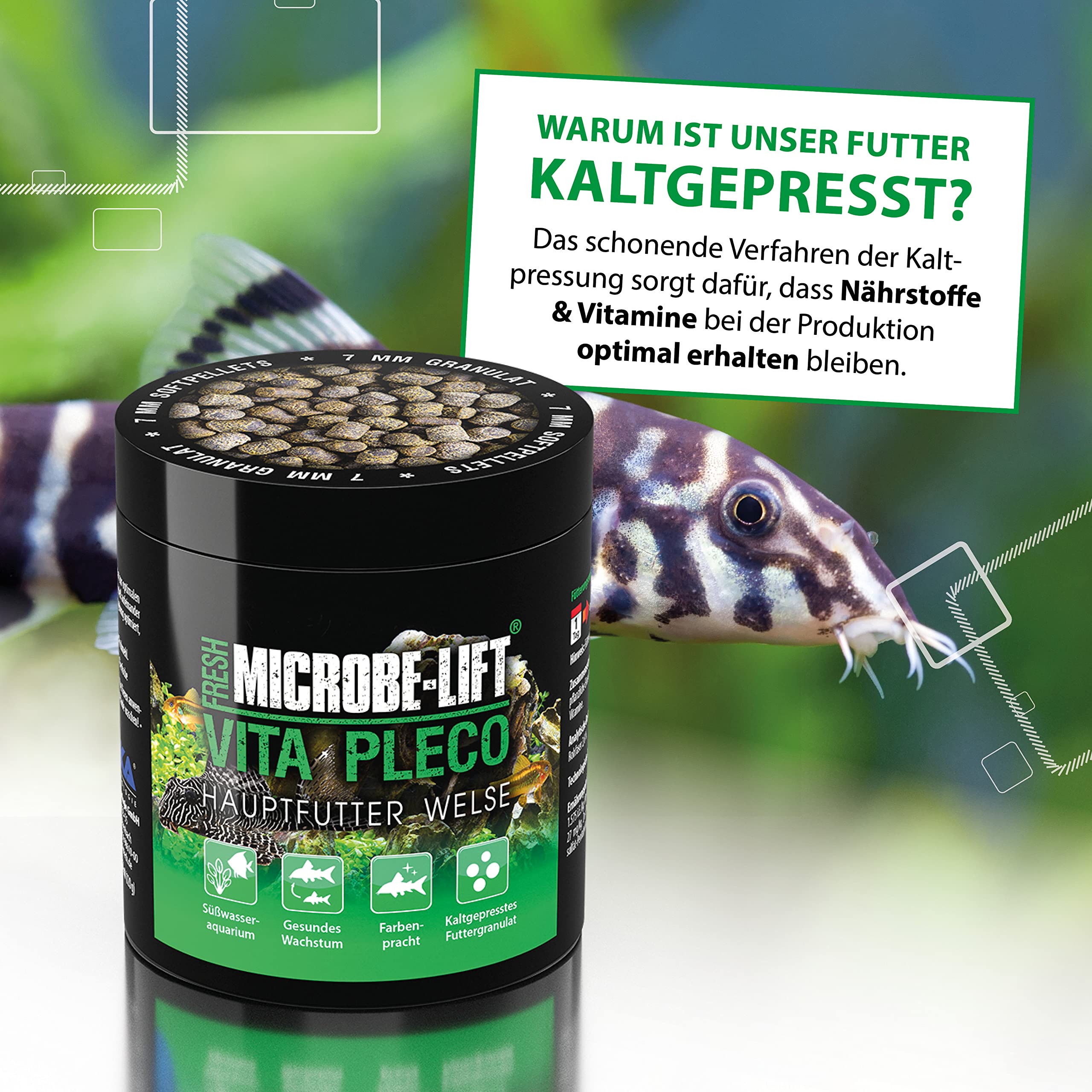 Comida para Peces de Fondo – ARKA Vita Pleco 250 ml / 120 g – gránulo Blando prensado en frío para loricáridos – Potencia Crecimiento, Color y Salud – hundible, digestivo y sin deshacerse