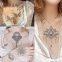 Vista 3 de Tatuajes temporales, diseño de flor 011