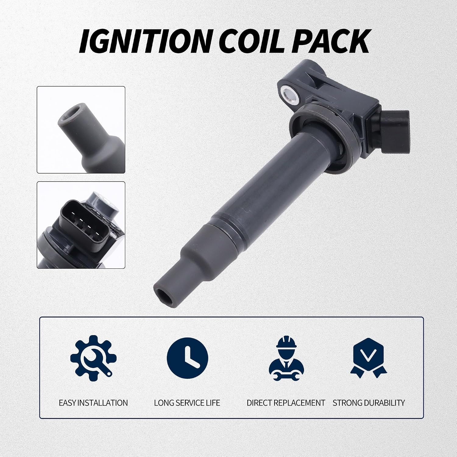 Ignition Coil Pack UF267 Compatible with 2000-2008 Toyota Camry Avalon Highlander Sienna Solara 1999-2008 Lexus RX300 RX330 ES300 ES330 RX400h V6 3.0L 3.3L Replace# C528 UF-267 5C1193