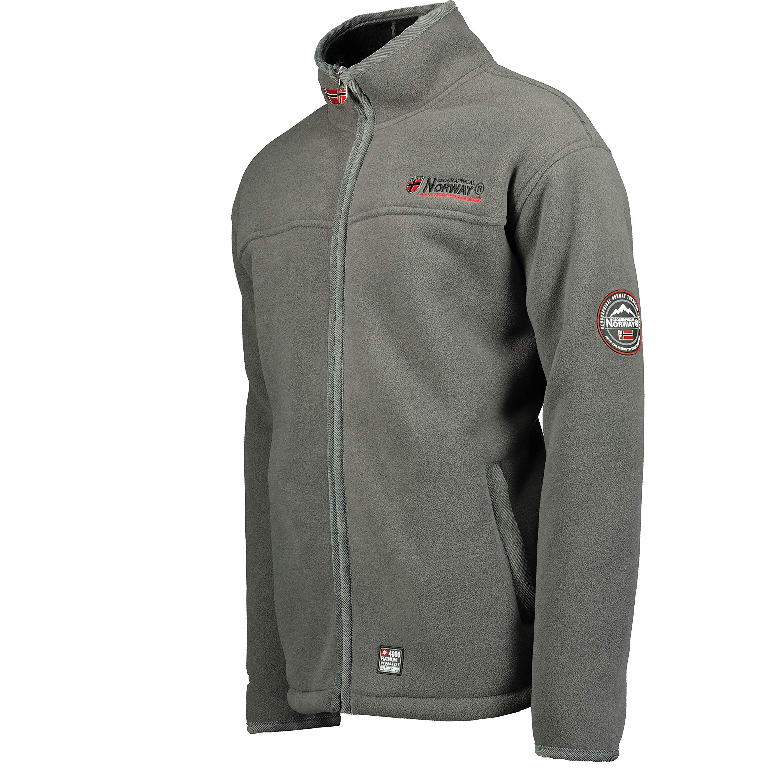 Geographical Norway Herren Winterjacke Polar Fleece Jacke Teddyfutter Zip Pockets Embro & Patches