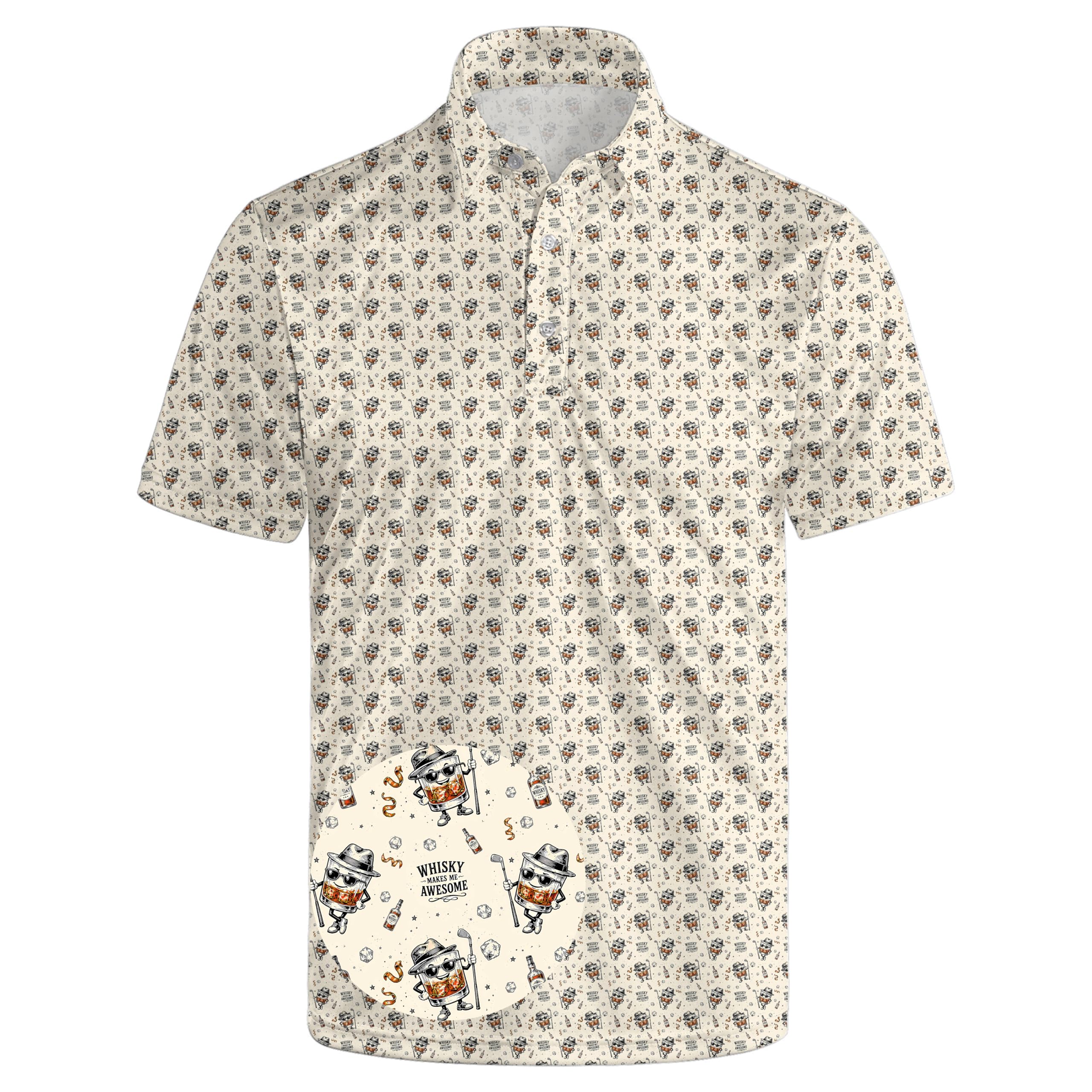 Mens Funny Golf Polo Shirts Short Sleeve Quick Dry Polo Shirts
