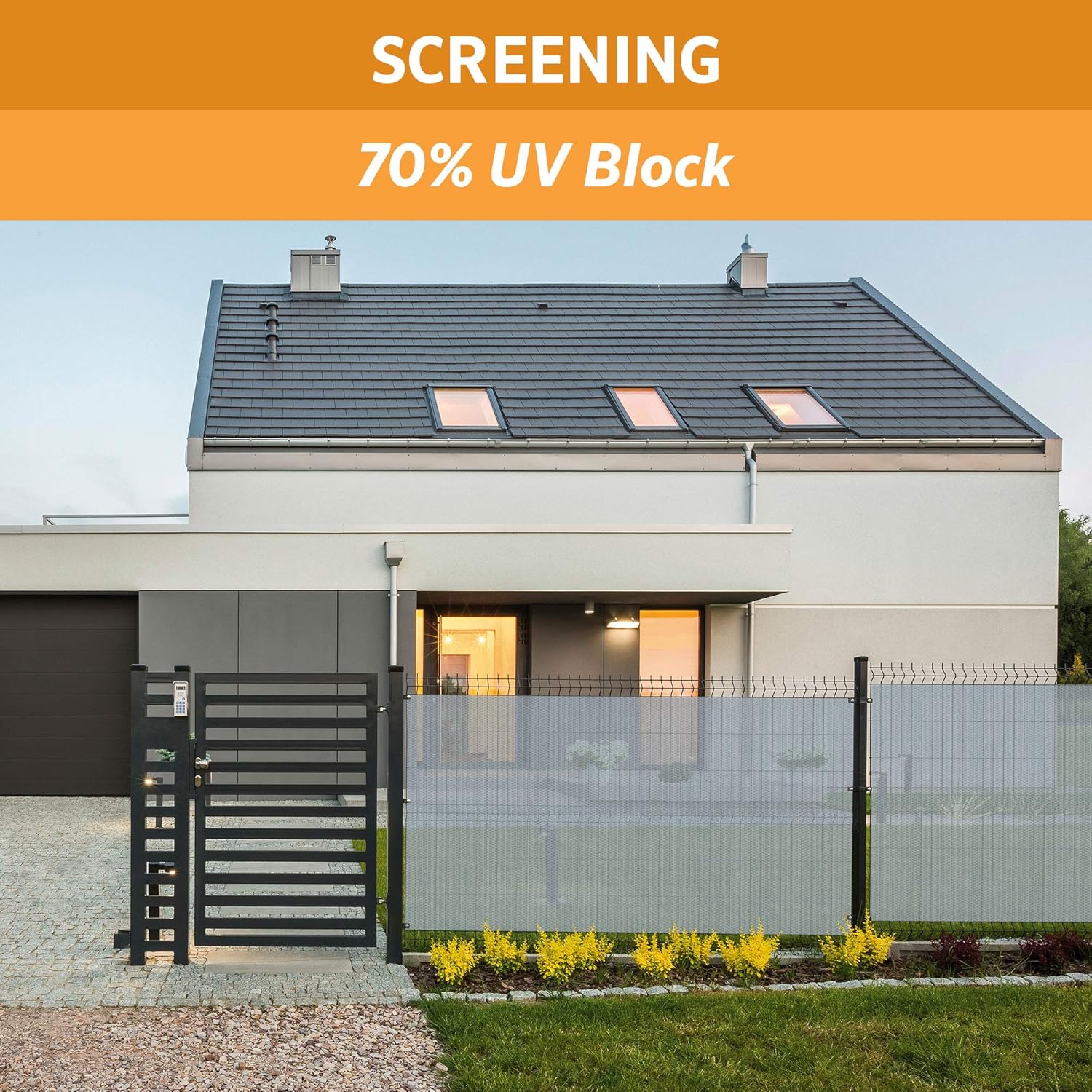 Coolaroo 70% UV Block Prvacy & Screening Fabric - Breathable Fence Cover for Patio, Balcony, Pool, and Play Area, Tear Resistant Windscreen, 6ftx50ft Roll, Stone
