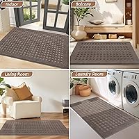 Vista 8 de BEQHAUSE Tapete para puerta de 20 x 32 pulgadas, tapete para puerta de entrada interior, tapetes para perros para patas de barro, absorbentes