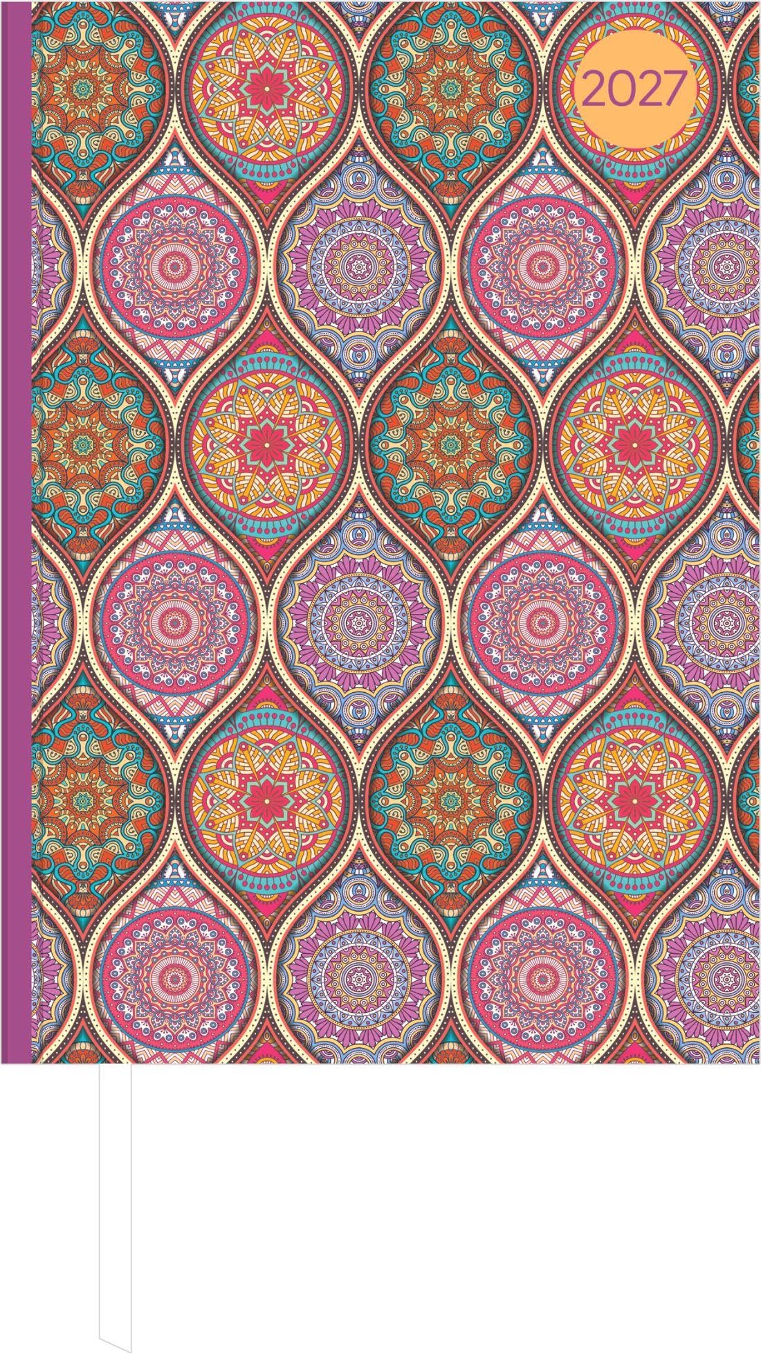 Buchkalender Style Oriental 2027: Taschenkalender A5 (14,5x21 cm) - Tagesplaner mit Zeiteinteilung, Leseband, Notizbereich & Monatsübersicht, für Beruf, Schule & Alltag