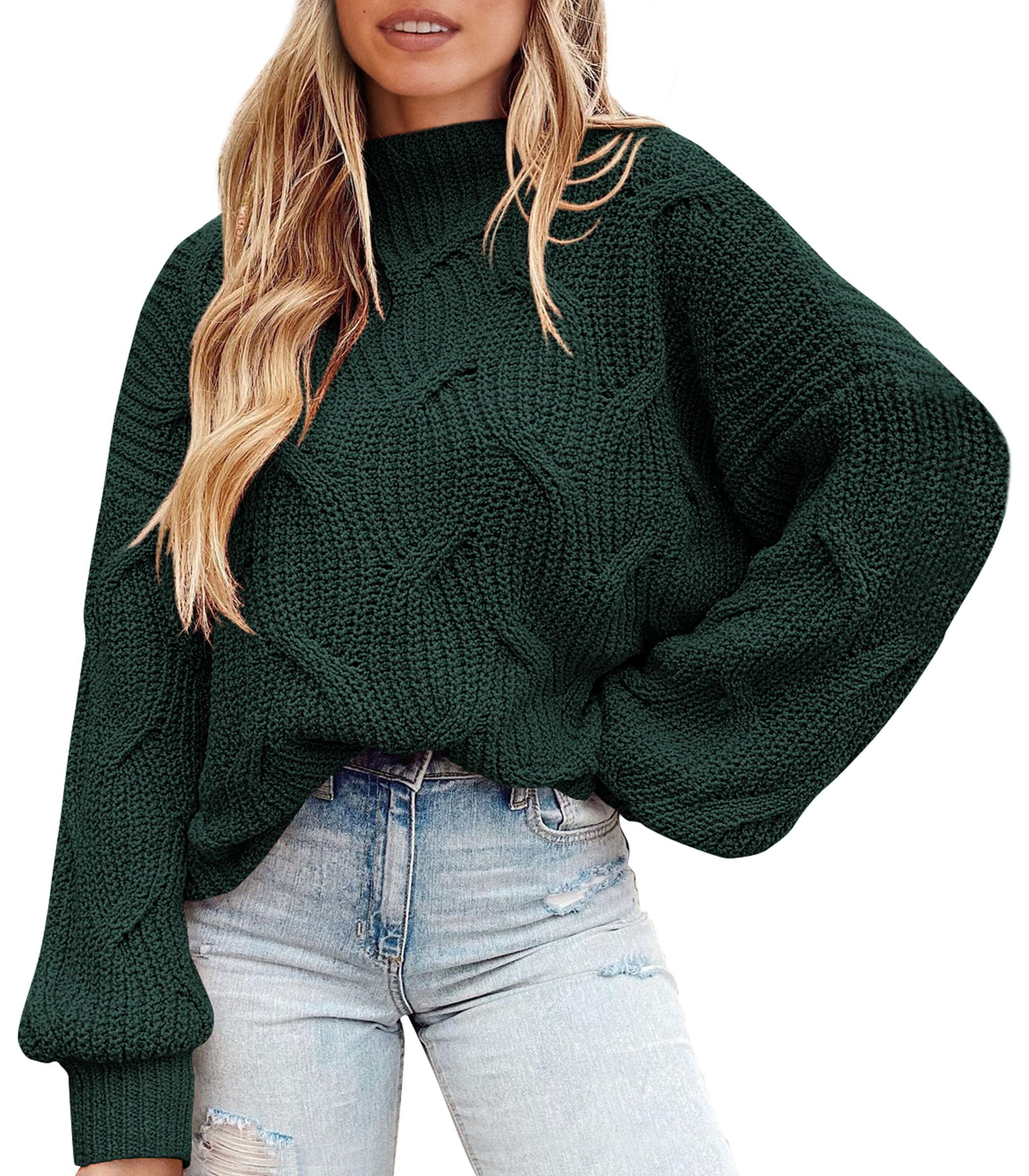 PRETTYGARDEN Womens Fall Oversized Pullover Sweaters Casual Crewneck Long Sleeve Chunky Cable Knit Tops Winter Clothing