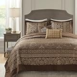 Bellagio Reversible Quilted Bedspread Set, Solid Reverse Summer Breathable, Lightweight All Season Bedding Layer, Matching Shams, Bedspread King(120