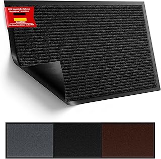 vielseitige Schmutzfangmatte für innen und außen，hochwertige Fußmatte，rutschfest, pflegeleicht & waschmaschinengeeignet，Fußmatte für Haus, Büro und Eingänge (Schwarz, 50x80cm)