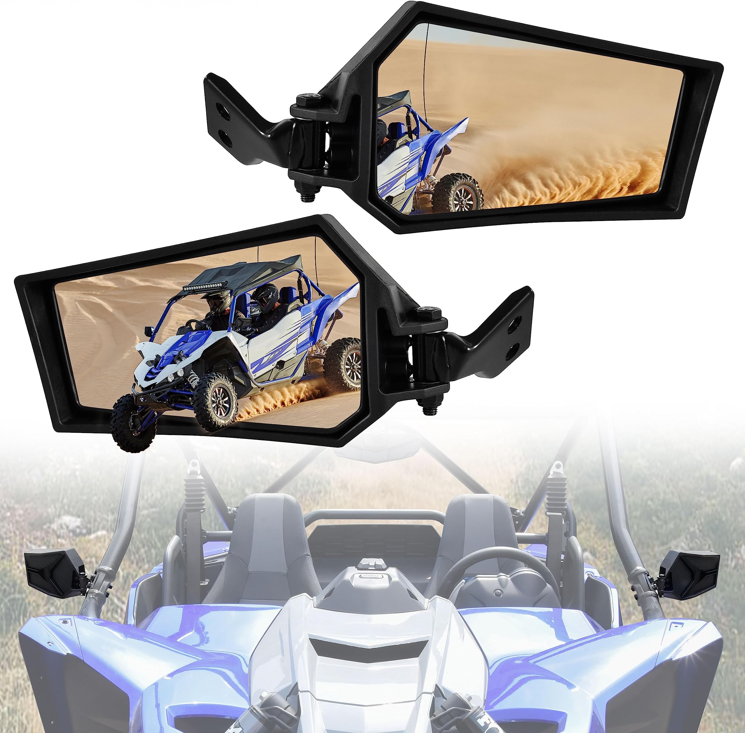 Side Mirror for Yamaha YXZ 1000R / SE/SS/SS SE 2019-2025 Accessories, Clear Adjustable Folding Side Rear View Mirrors for YXZ 1000(2PCS)