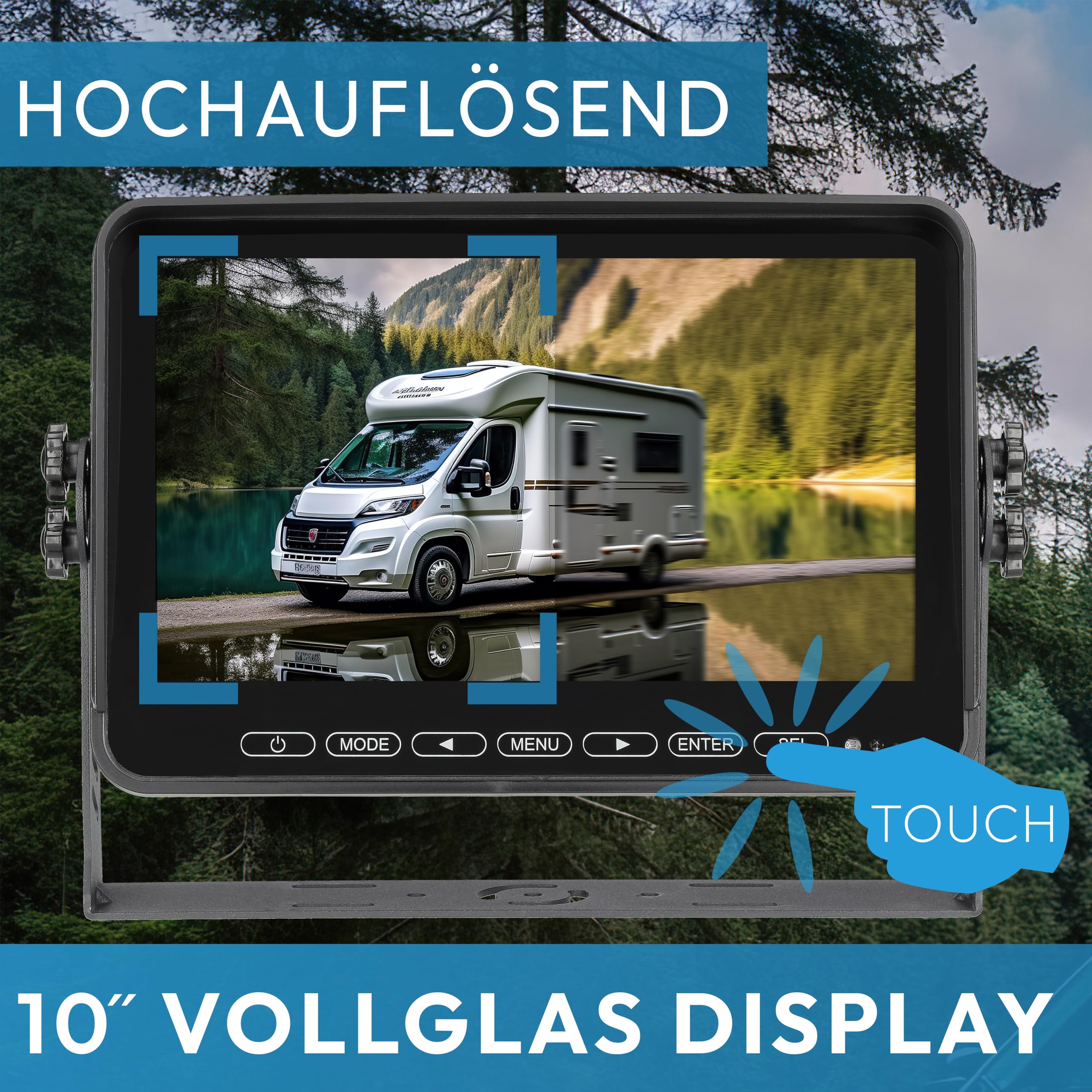 VSG24 "10" Element HD XL | 2 kamery, radiowy system cofania, akumulator magnetyczny do przyczep kempingowych i ciężarowych, zestaw samochodowy bezprzewodowy, w zestawie kamera cofania + monitor