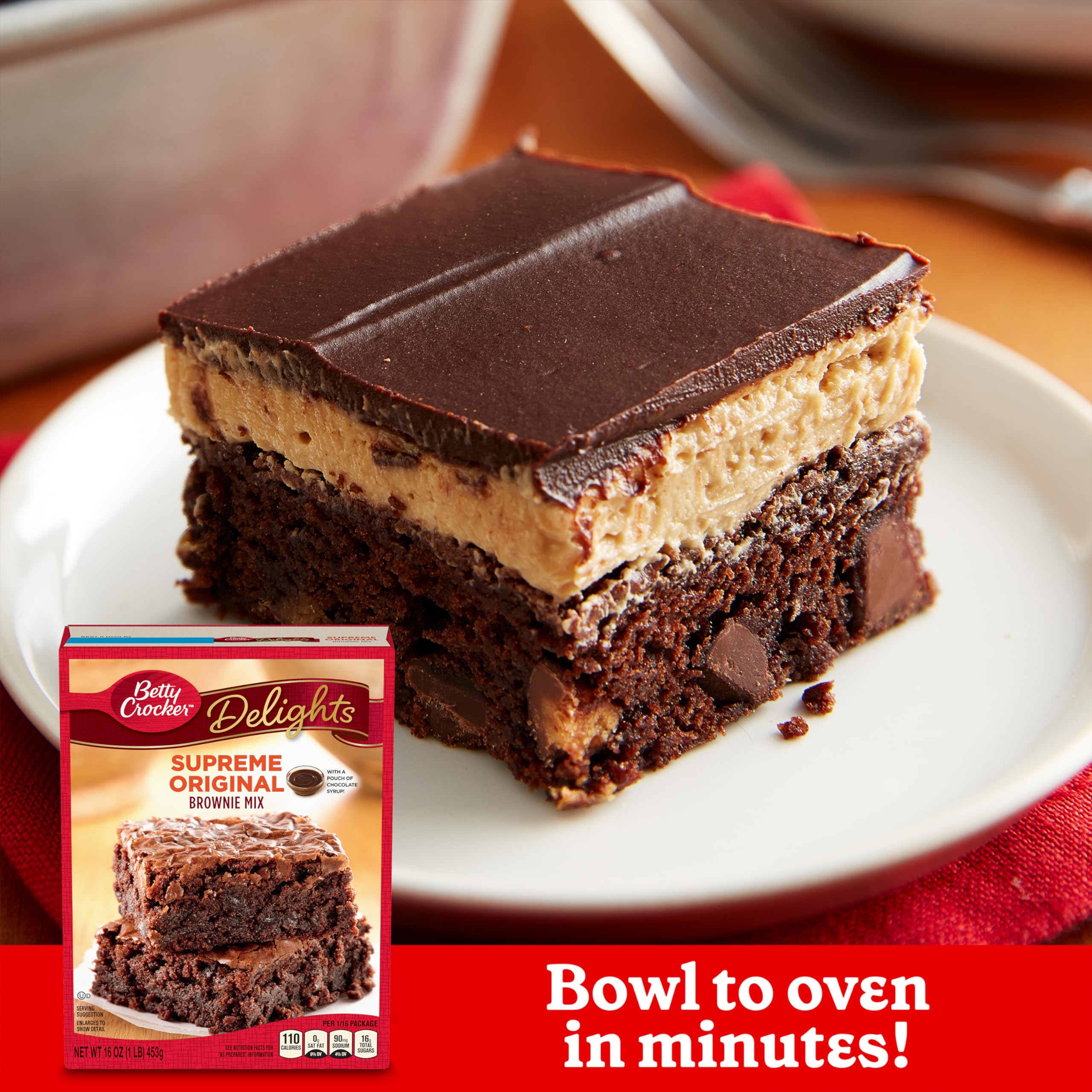 Delights Supreme Original Brownie Mix, 16 oz. (Pack of 8)