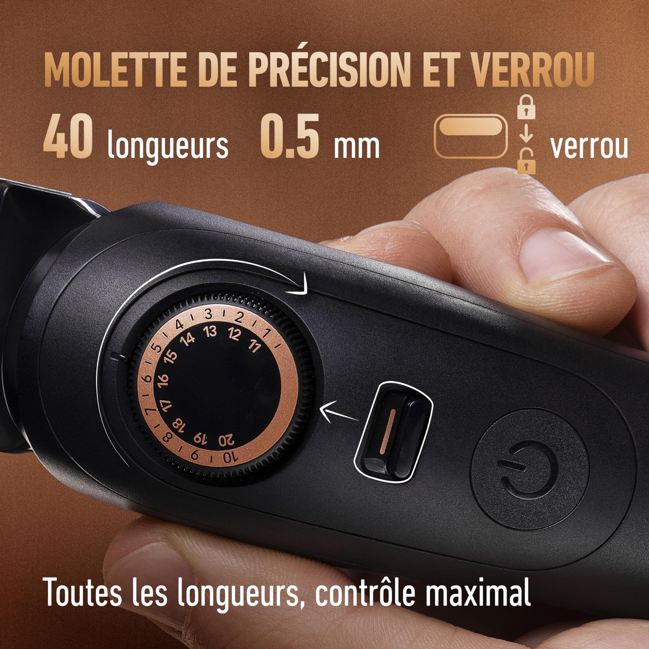 King C. Gillette Tondeuse Barbe Homme Pro Max Electrique Noire Etanche sans Fil Lames Inusables 40 Réglages Coffret 4 Sabots Interchangeables 120 mins Autonomie